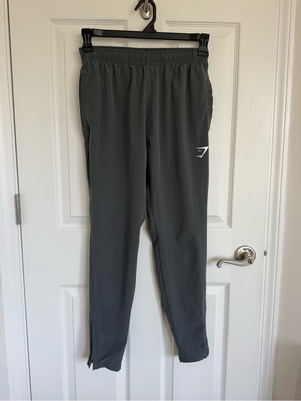 Women’s Gymshark Tapered Track Pants Grey Ankle Zipper Size S